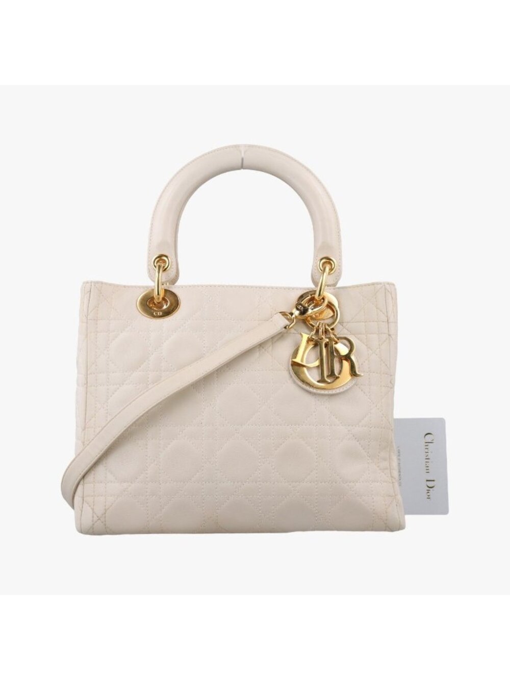 Dior Lady White Lambskin Handbag